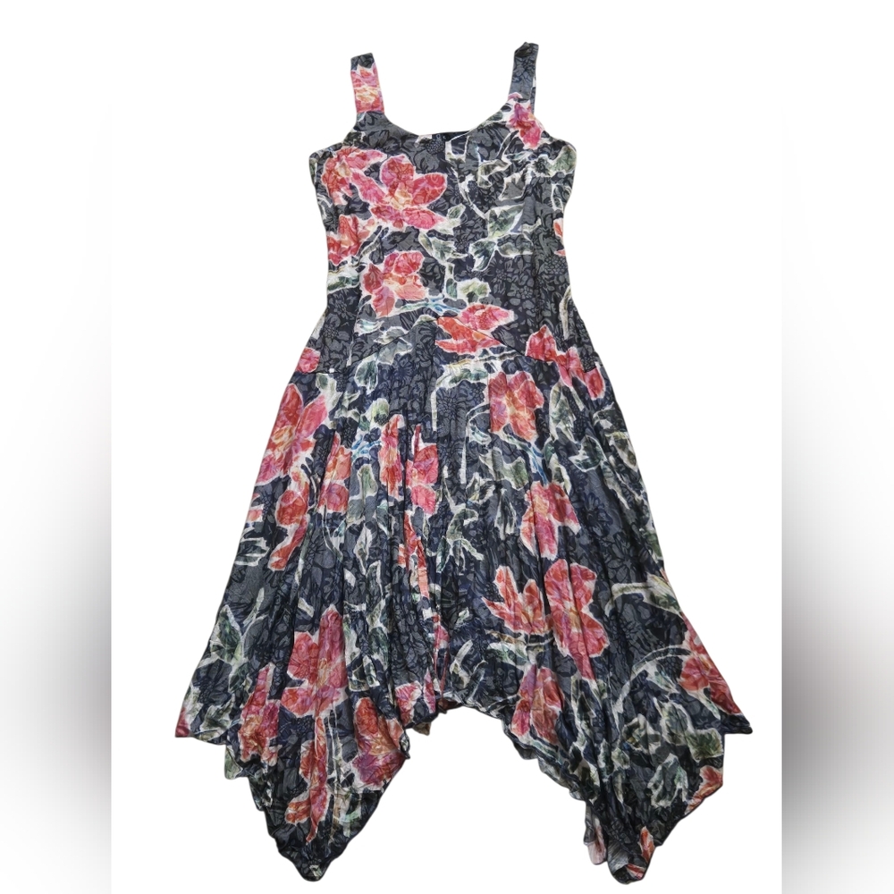 Elegant Asymmetrical Floral Dress